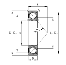 ǽ|S 7207-B-2RS-TVP, (j) DIN 628-1 (bio)(zhn)Ҫߴ|  = 40ɂ(c)ܷ